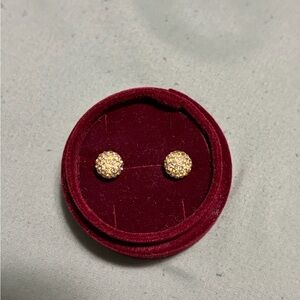 Yellow Crystal Sparkle Ball Stud Earrings